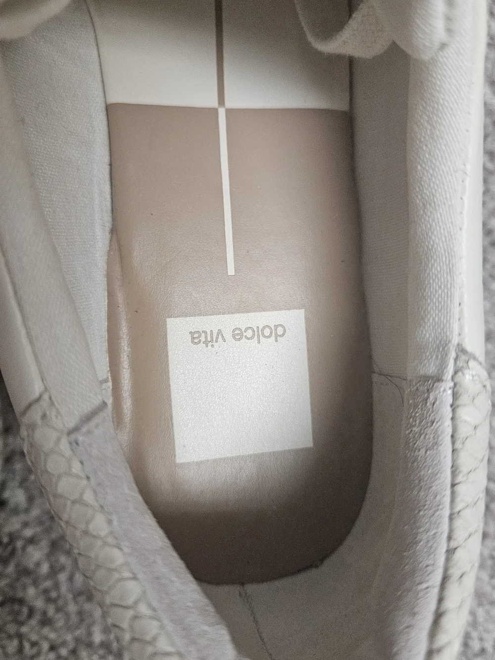 Leather Dolce Vita Cream Platform Sneakers with Textured Side Panel